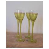Lot of (4) Zodax Aperitivo Luster Green Wine Glass 7 1/2"