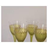 Lot of (4) Zodax Aperitivo Luster Green Wine Glass 7 1/2"