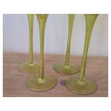 Lot of (4) Zodax Aperitivo Luster Green Wine Glass 7 1/2"