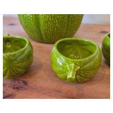 Fruit Shaped Punch Bowl with Ladle + (5) Fruit Shaped Cups
