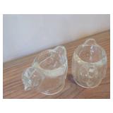 Lot of (2) Vintage WMF Pressed Glass Chicken theme Egg Holders