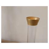 Vintage West Virginia Glass Vase with Gold Rimmed Flute Top