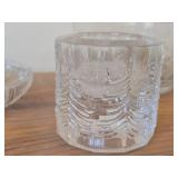 Glass Bowl, Crystal Salt Dip, Crystal Candleholder, Glass Divided Dish