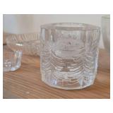 Glass Bowl, Crystal Salt Dip, Crystal Candleholder, Glass Divided Dish