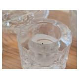 Glass Bowl, Crystal Salt Dip, Crystal Candleholder, Glass Divided Dish