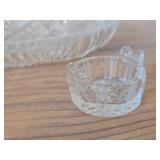 Glass Bowl, Crystal Salt Dip, Crystal Candleholder, Glass Divided Dish