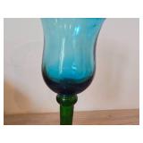 Hand-blown Mexican Art Glass Stem Goblet