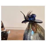 Lot of (2) Hand-blown Bird Figurines