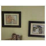 Lot of (2) Cat theme Wall Art