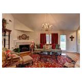 Sofa, Coffee Table (with Matching End Tables), Rug, Accessories
