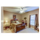 Queen Bed, Linens, Accessories