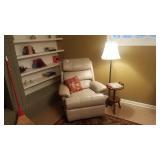 High End Cream/Taupe Leather Recliner