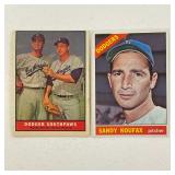 2 1961 Dodger Southpaws #207 & 1966 Sandy Koufax #100