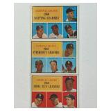  3 1960 Batting, Strikeout, Home Run Leaders Cards with Mantle
