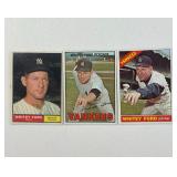 3 Whitey Ford Baseball Cards, 1961 #160, 1966 #160, 1967 #5