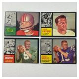4 1962 Topps Football Stars, Johnny Unitas #1, Frank Gifford