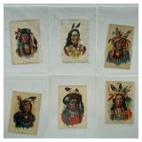 6 Rare Large 1910 Tokio Cigarette Indian Chiefs Premium Silks