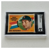  1960 Topps #148 Carl Yastrzemski Rookie Card, SGC Graded 5