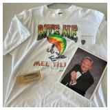 Mel Tillis Autographed Photo, Guitar Pick, T-shirt, and Stutter Bug