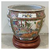 Rose Medallion Jardiniere with Base 