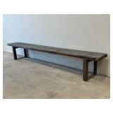 Wooden & Iron Industrial Bench in Old PAint