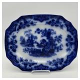 Early Flow Blue "Sobraon" Platter