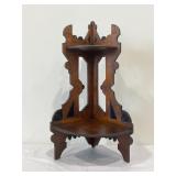 Small Walnut Eastlake Corner Shelf
