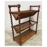 Oak and Caned Bookshelf