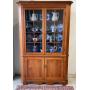 Walnut 16 Pane Door Corner Cupboard