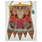 Whiting and Davis Soldered Mesh Floral Bag with Original Hang Tag