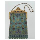 Mandalian Enamel Mesh Purse with Jeweled Frame