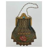 Whiting and Davis Elasah Enamel Mesh Purse with Jeweled Frame