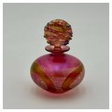 Art Glass Pink and Gold Perfume