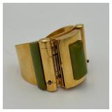 Depose Cuff Bakelite Bracelet with Compact and 2 Lipsticks