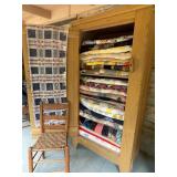 Pantry Cupboard in Old Mustard, Quilts, Coverlets