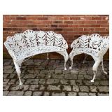 Antique Cast Iron Patio Bench & Chair