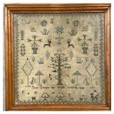 Dated 1828 Hand Stitched Sampler