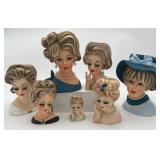 Collection of Lady Head Vases