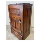 Vintage Oak Ice Box with Original Finish, Original Hardware