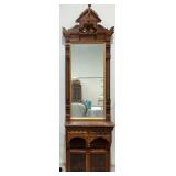 Walnut Marble Top Pier Hall Mirror