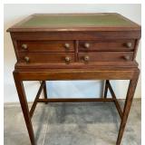 Willimantic Oak Spool Cabinet Desk with Drawers on Original Stand