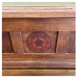 Willimantic Oak Spool Cabinet Desk with Drawers on Original Stand