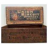 Union Biscuit Advertising Wooden Box, St. Louis, MO