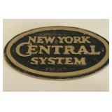 Brass Oval New York Central Railroad Plaque