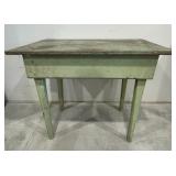 Primitive Tapered Leg Farm Table in Old Green Paint