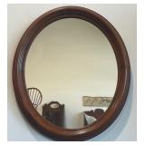 Oval Deep Walnut Framed Mirror