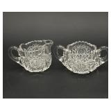 Brilliant Cut Glass Creamer & Sugar