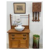 Oak Washstand, Mission Oak Clock