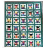 Hand Stitched Pansy Quilt