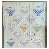 Hand Stitched Flower Basket Quilt